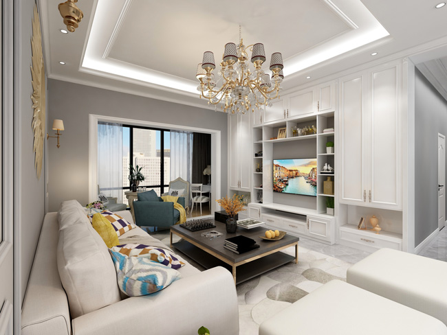 電視墻+客廳裝修效果圖