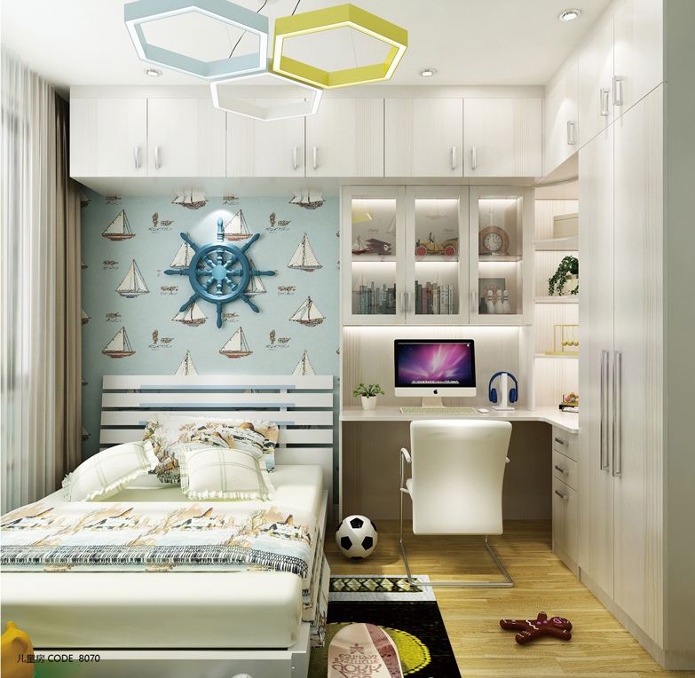 白色男生兒童房